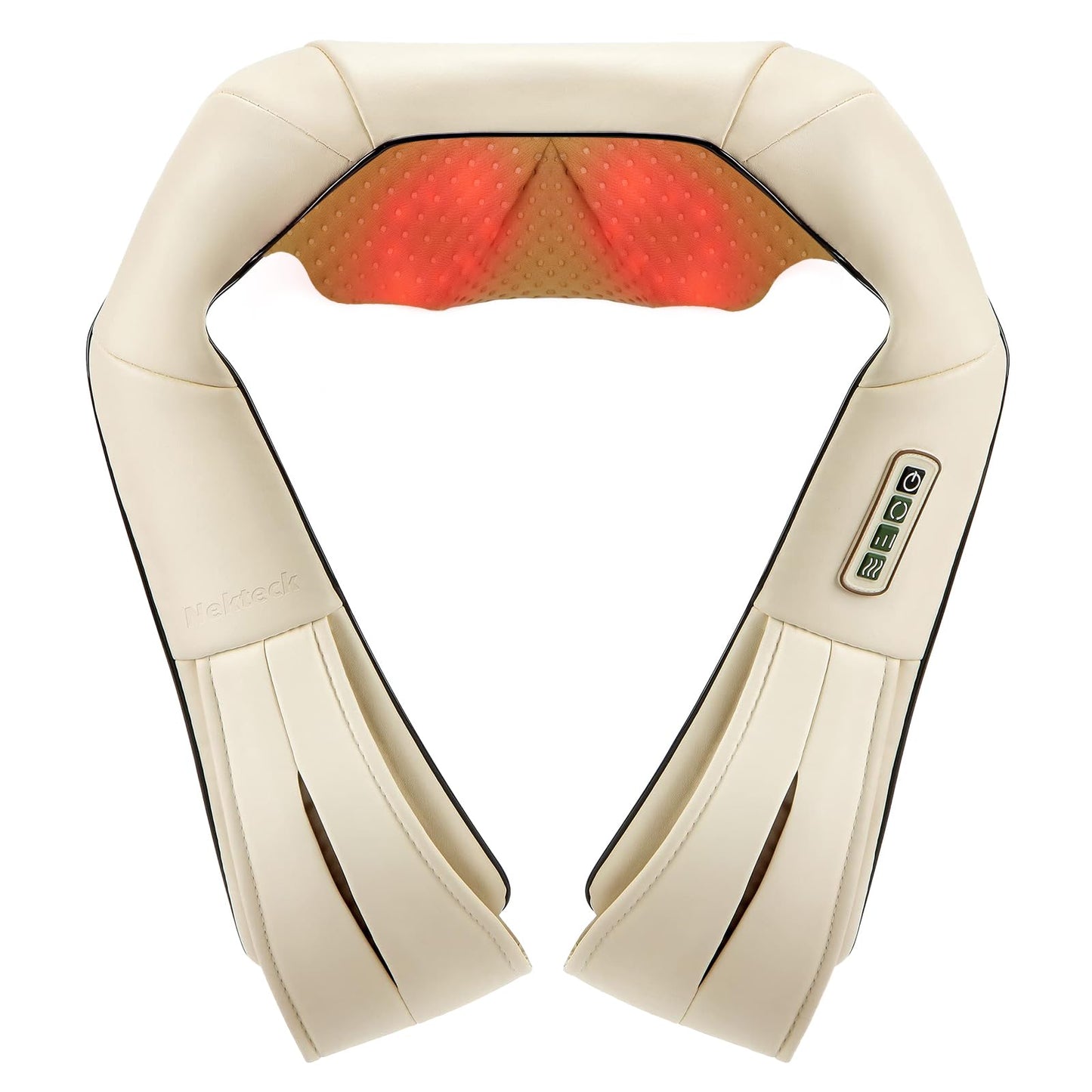 Nekteck Shiatsu Neck Massager with Heat for Pain Relief Deep Tissue, 2026 Upgraded 3D Back Shoulder Kneading Massage Pillow, Body Muscle Relaxation Tool Gifts for Him Her Mom Dad, Gray (NOT Cordless)