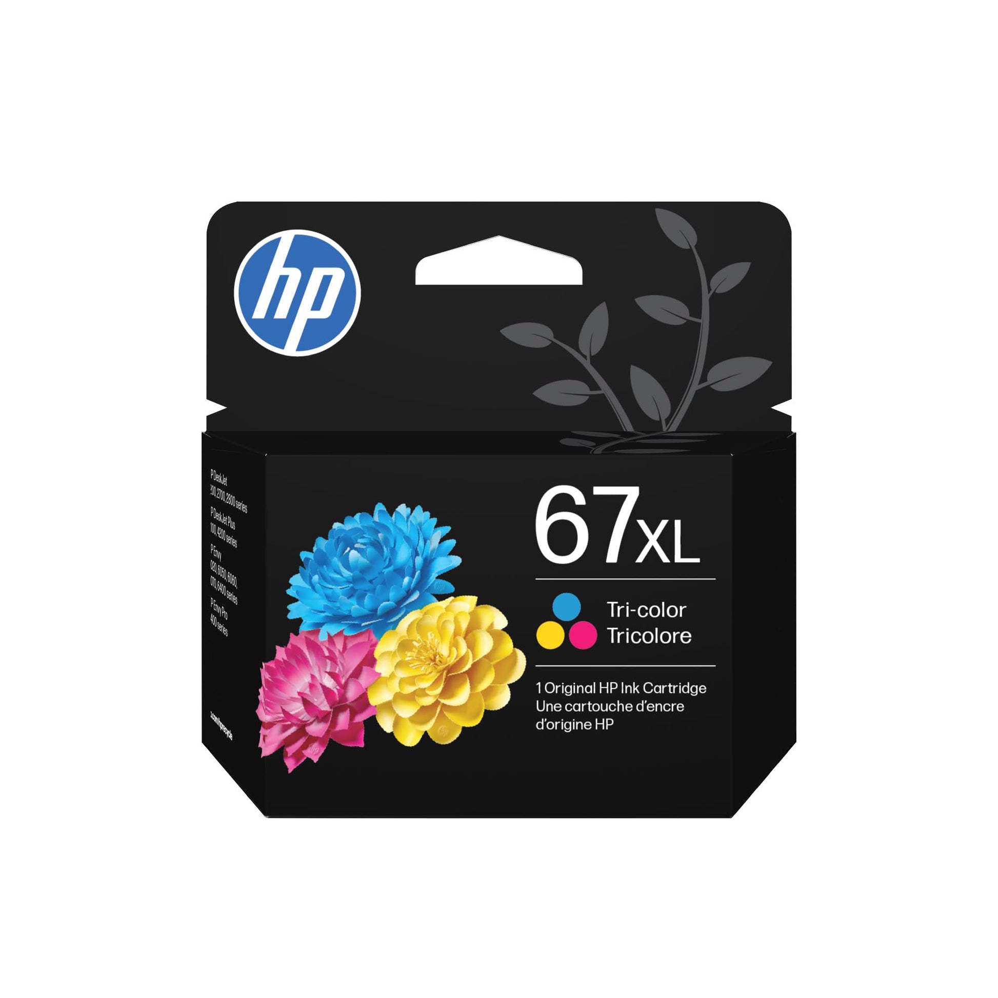 HP 67 Black/Tri-Color Ink Cartridges (2-Pack) | Works with DeskJet 1255, 2700, 4100, Envy 6000, 6400 | Instant Ink Eligible | 3YP29AN | Packaging May Vary