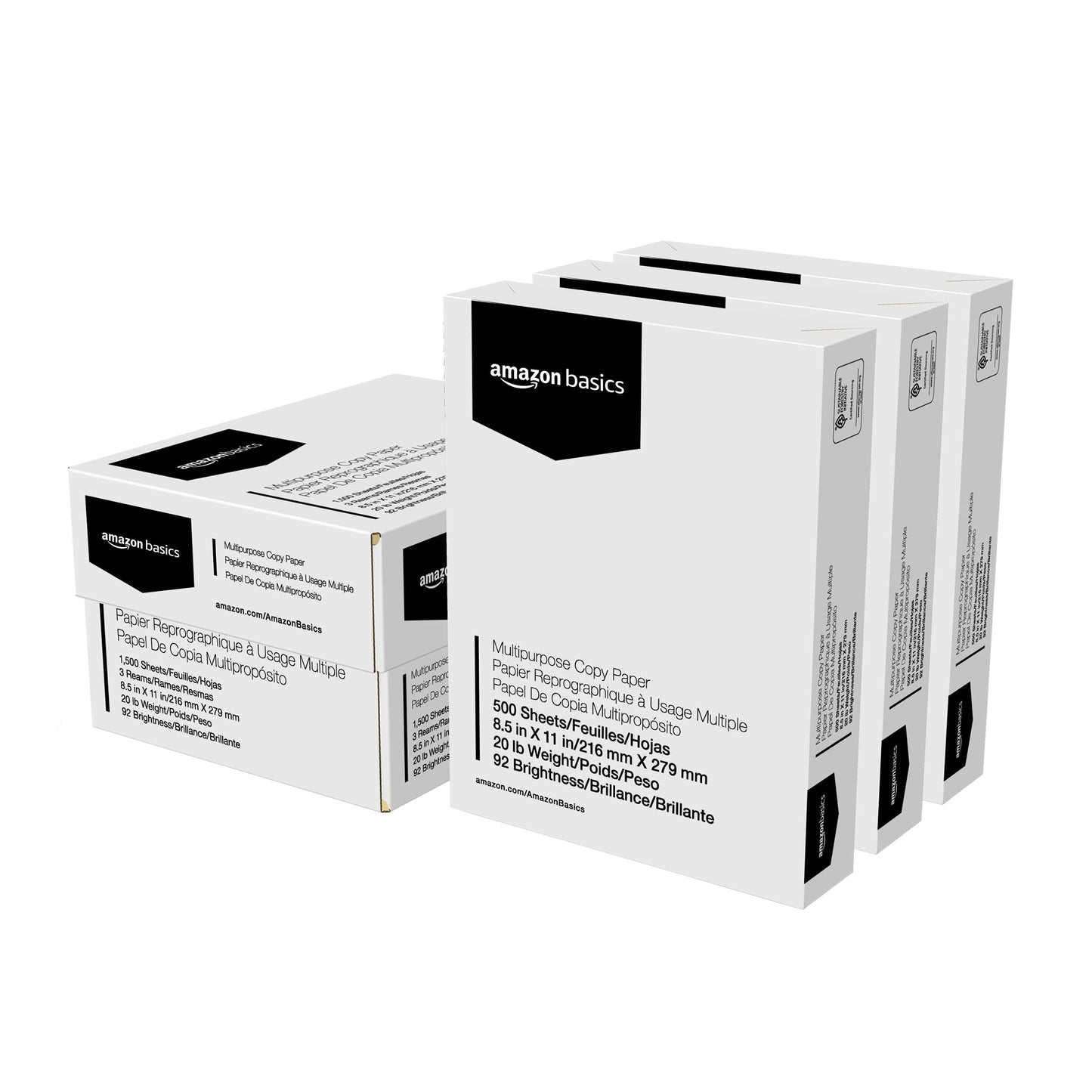 Amazon Basics Multipurpose Copy Printer Paper, 20 lb, 8.5 x 11 Inches, 10 Reams (5,000 Sheets), 92 Bright White