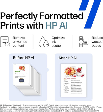 HP DeskJet 2855e Wireless All-in-One Color Inkjet Printer, Scanner, Copier, Best-for-home, 3 month Instant Ink trial included. This printer is only 2.4 ghz capable. (588S5A)