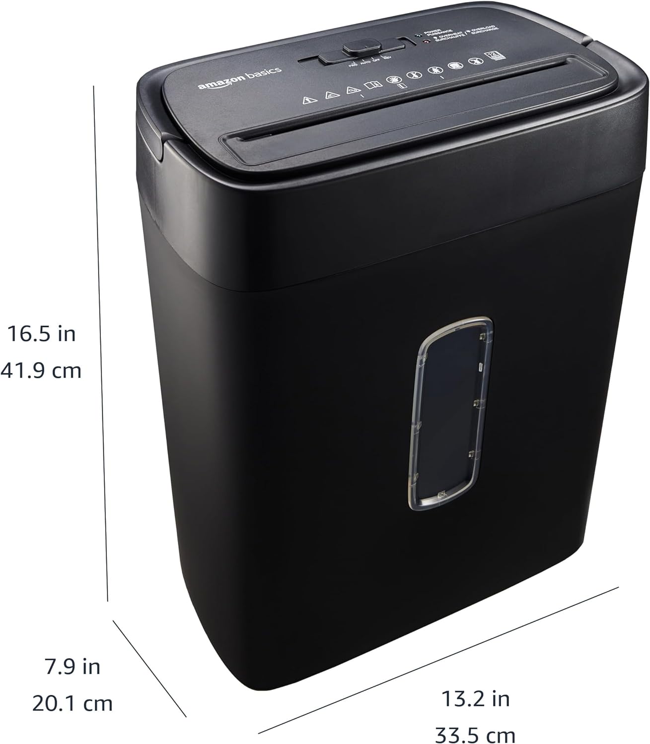 Amazon Basics 12-Sheet Cross-Cut Paper and Credit Card Shredder with Overheat Protection, Black (New Model)
