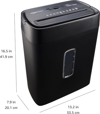 Amazon Basics 12-Sheet Cross-Cut Paper and Credit Card Shredder with Overheat Protection, Black (New Model)