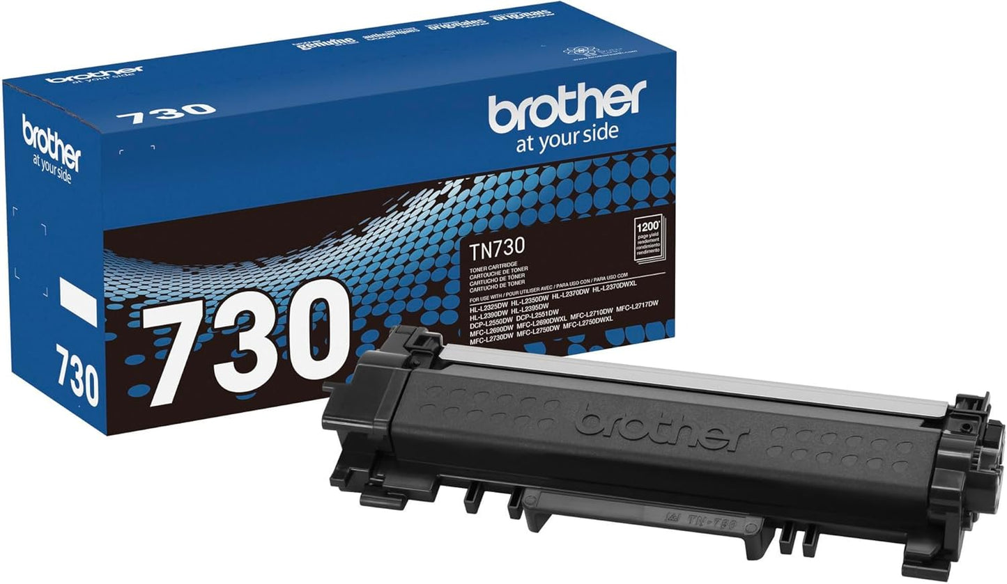 Brother Genuine Standard Yield Toner Cartridge, TN730, Replacement Black Toner, Page Yield Up To 1,200 Pages, Amazon Dash Replenishment Cartridge,1 Pack
