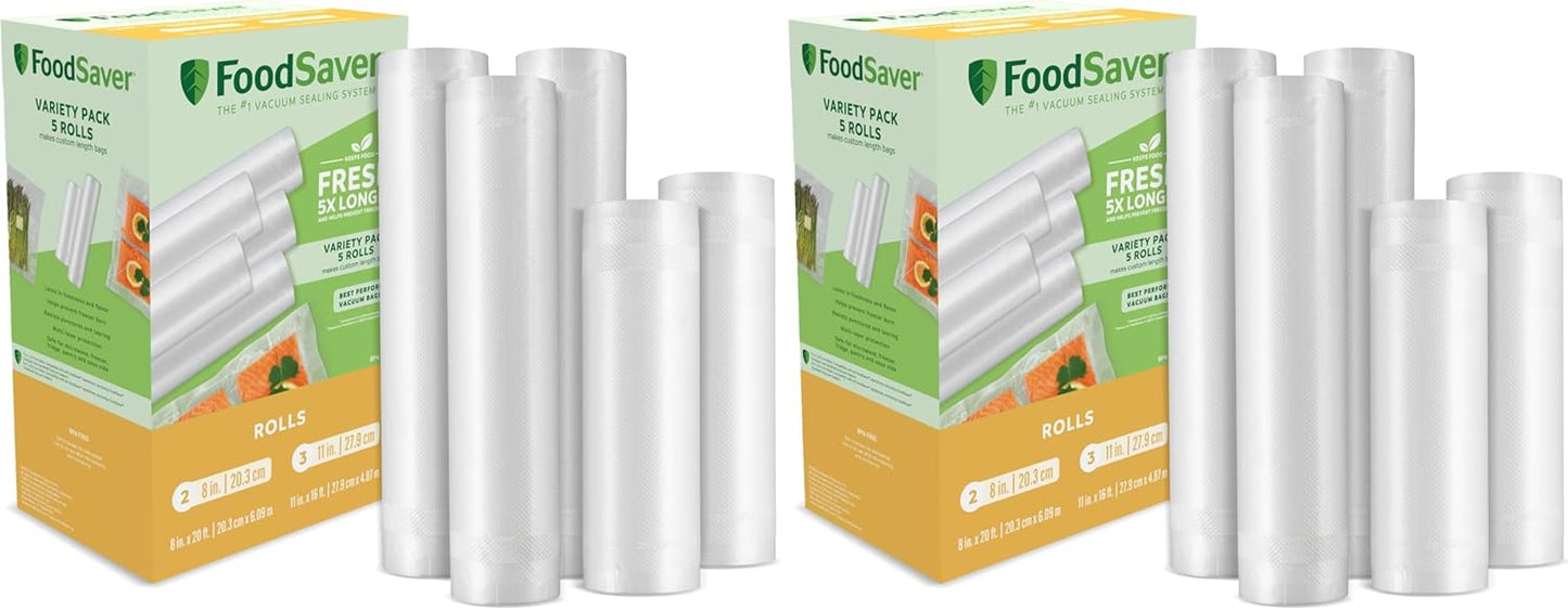 FoodSaver Custom Length Vacuum Sealer Bags Multipack,Rolls for Airtight Food Storage and Sous Vide - Compatible with FoodSaver,8 and 11 (3 Count),2 Count (Pack of 10)