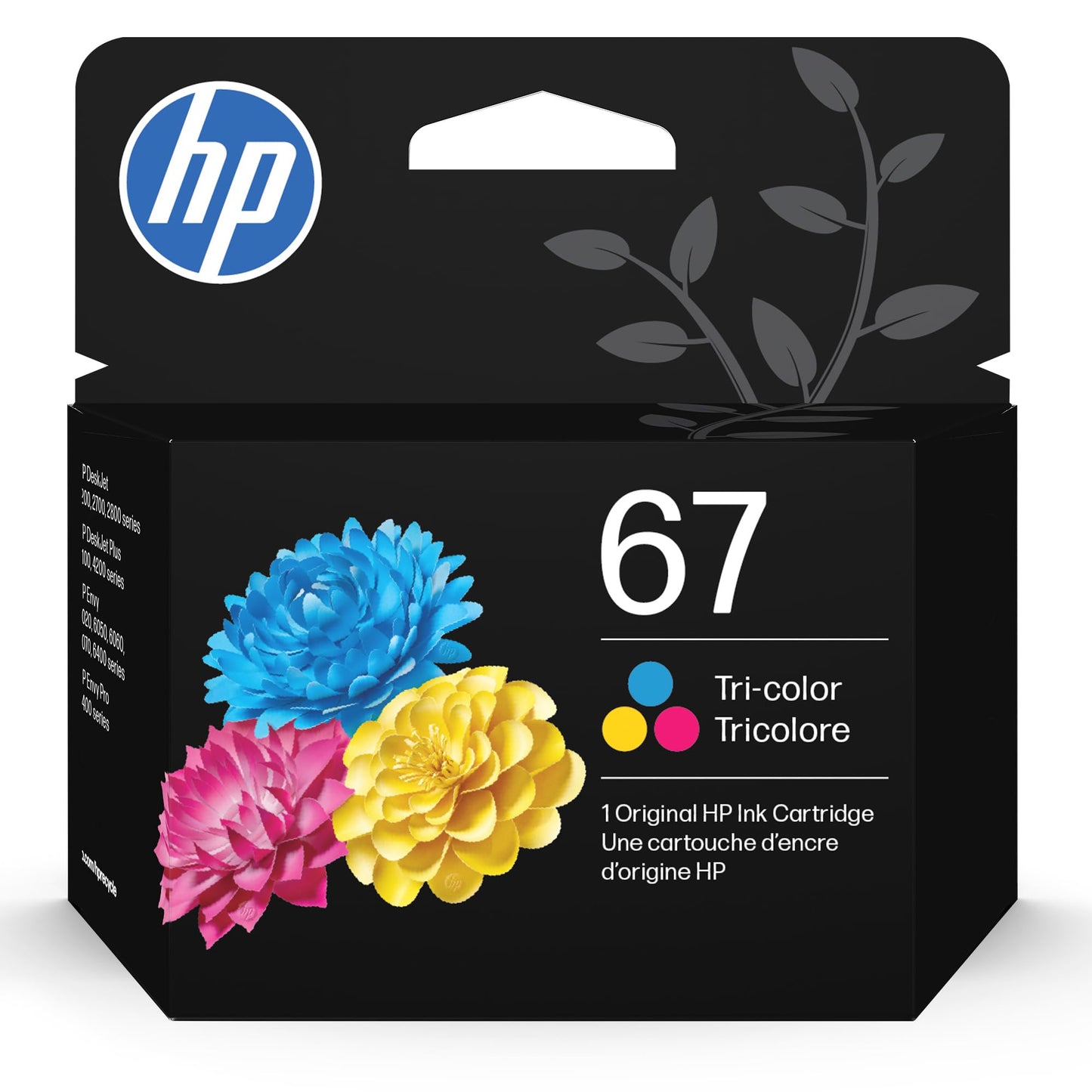 HP 67 Black/Tri-Color Ink Cartridges (2-Pack) | Works with DeskJet 1255, 2700, 4100, Envy 6000, 6400 | Instant Ink Eligible | 3YP29AN | Packaging May Vary