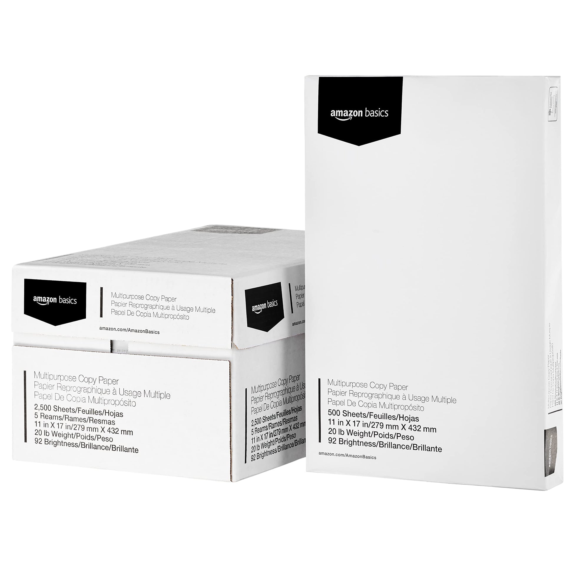 Amazon Basics Multipurpose Copy Printer Paper, 20 lb, 8.5 x 11 Inches, 10 Reams (5,000 Sheets), 92 Bright White