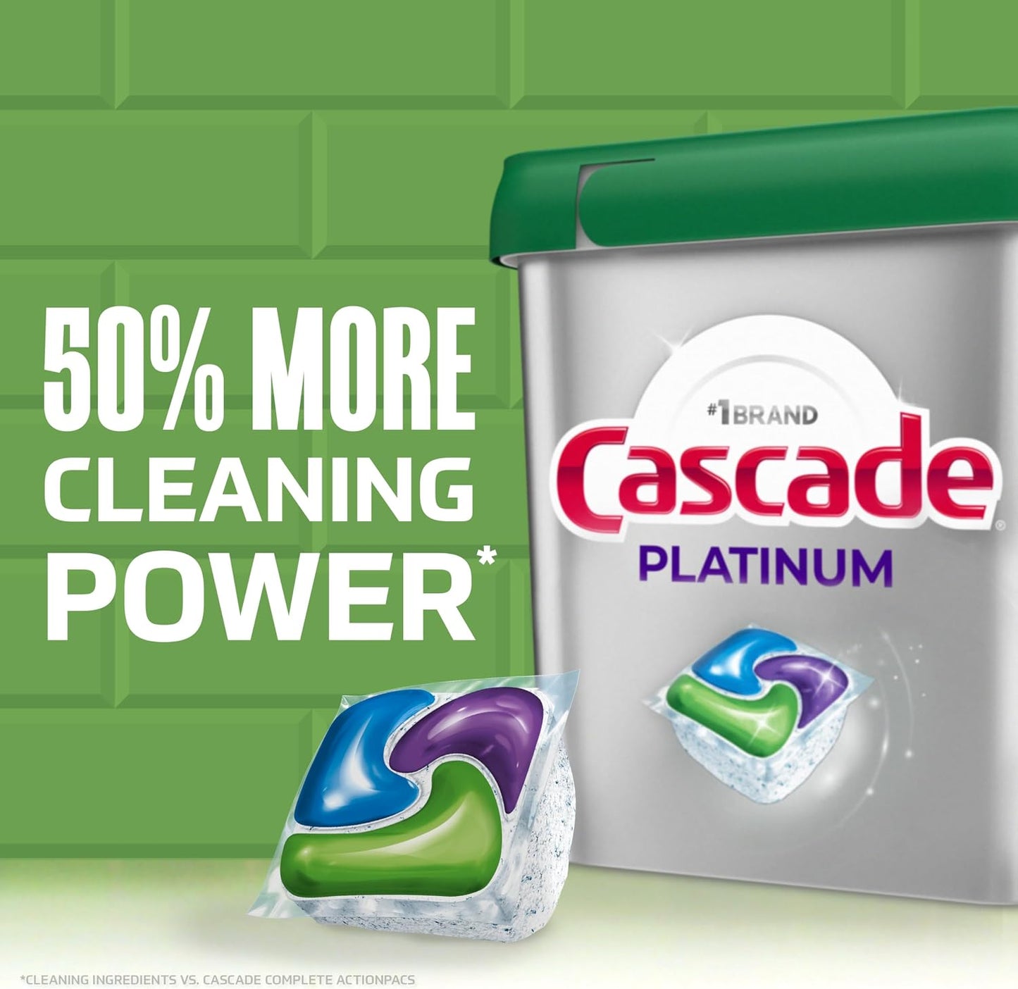 Cascade Platinum Dishwasher Pods, Dishwasher Detergent, Dish Detergent Soap, Fresh, 34 count (Pack of 6)