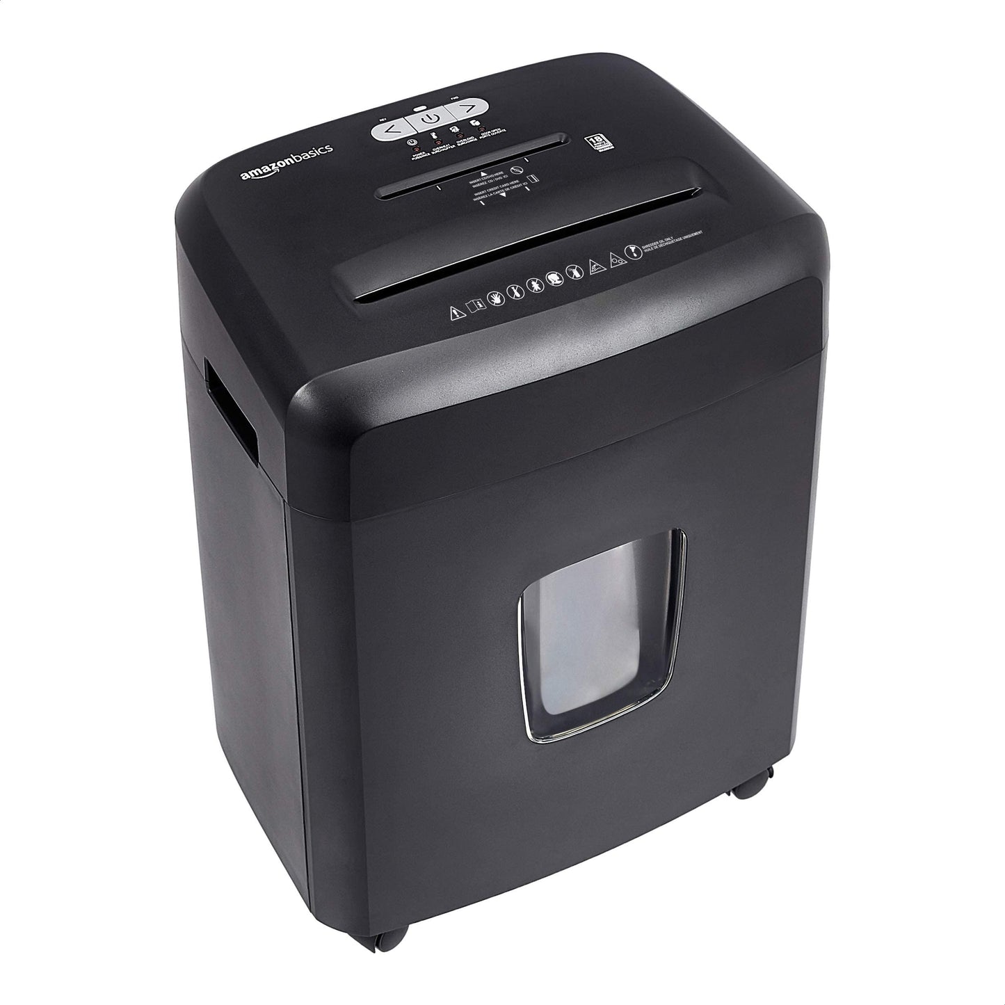 Amazon Basics 12-Sheet Cross-Cut Paper and Credit Card Shredder with Overheat Protection, Black (New Model)