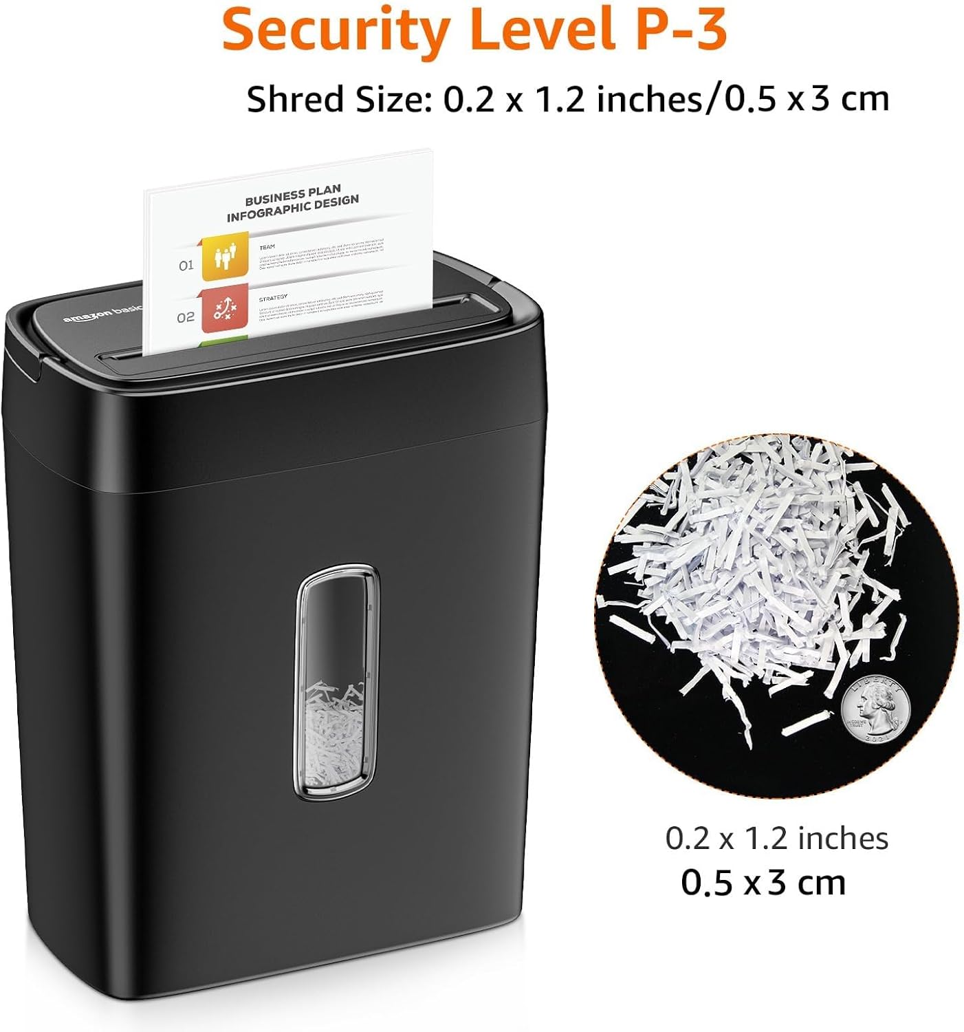 Amazon Basics 12-Sheet Cross-Cut Paper and Credit Card Shredder with Overheat Protection, Black (New Model)