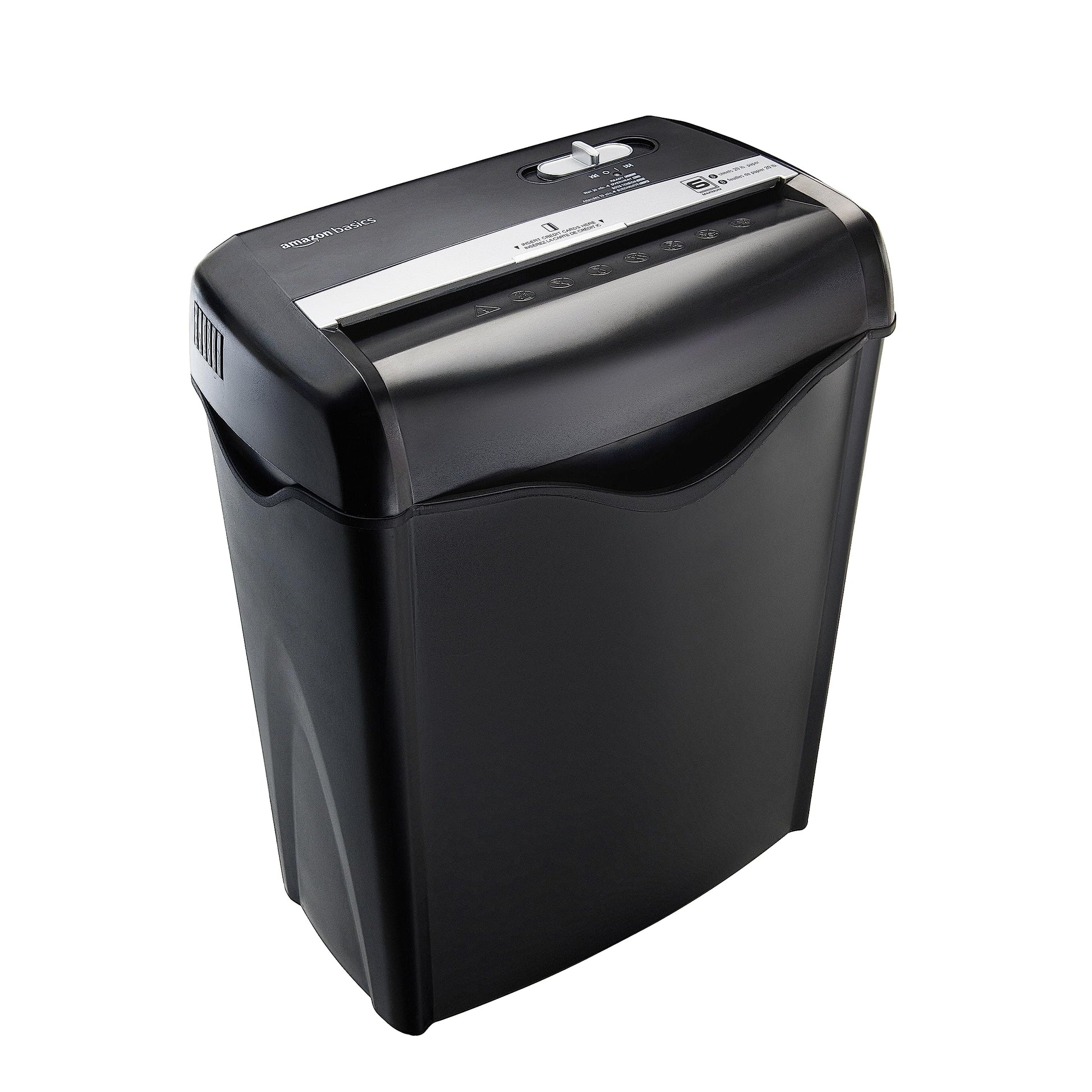 Amazon Basics 12-Sheet Cross-Cut Paper and Credit Card Shredder with Overheat Protection, Black (New Model)