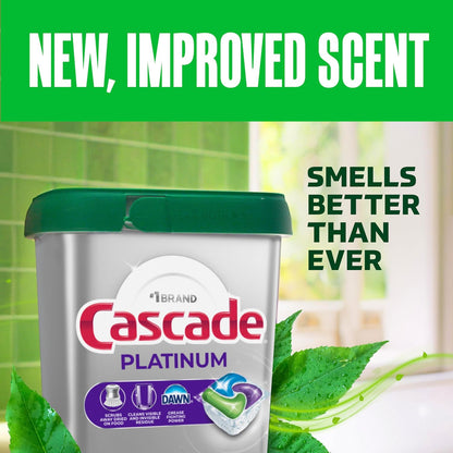 Cascade Platinum Dishwasher Pods, Dishwasher Detergent, Dish Detergent Soap, Fresh, 34 count (Pack of 6)